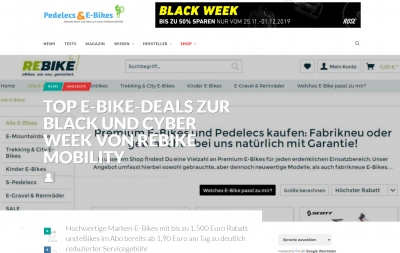 TOP E-Bike Deals zur Black and Cyber Week von Rebike Mobility