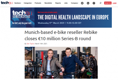 tech.eu: Munich-based e-bike reseller Rebike closes €10 million Series-B round