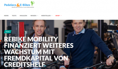 pedelec-elektro-fahrrad.de: Rebike Mobility finanziert weiteres Wachstum mit Fremdkapital von creditshelf