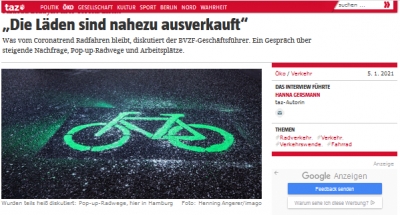 taz.de: Fahrrad-Lobbyist über Corona-Effekt