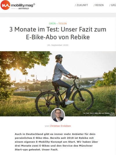 mobility mag - 3 Monate im Test: Unser Fazit zum E-Bike-Abo von Rebike