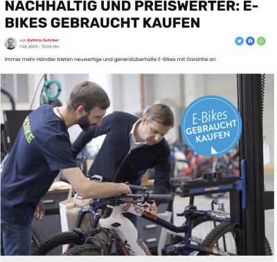 imtest.de: Nachhaltig und preiswerter: E-Bikes gebraucht kaufen