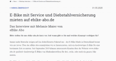 expertentesten.de: E-Bike mit Service und Diebstahlversicherung mieten auf ebike-abo.de