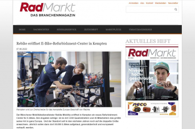 Radmarkt.de: Rebike eröffnet E-Bike-Refurbishment-Center in Kempten