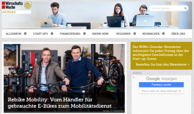 gruender.wiwo.de: Vom Händler für gebrauchte E-Bikes zum Mobilitätsdienst