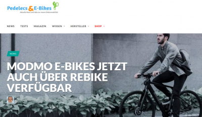 pedelec-elektro-fahrrad.de: MODMO E-Bikes jetzt auch über Rebike verfügbar