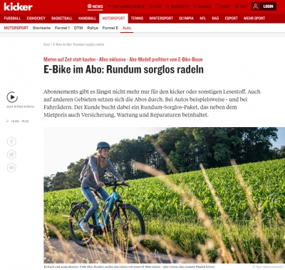 E-Bike im Abo: Rundum sorglos radeln