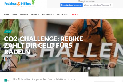 pedelec-elektro-fahrrad.de: CO2-Challenge - Rebike zahlt dir geld fürs radeln