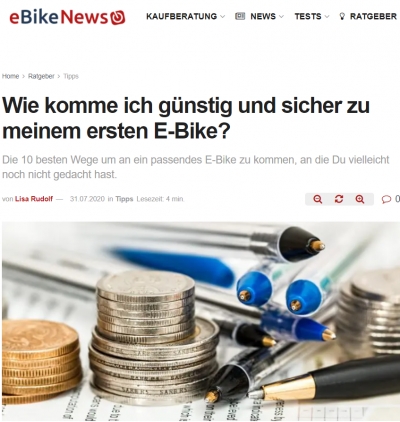eBikeNews - Wie komme ich günstig und sicher zu meinem ersten E-Bike?