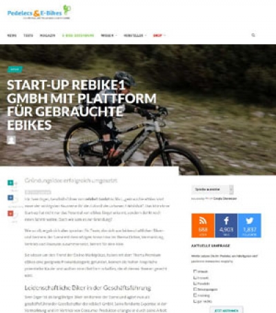 Start-up rebike1 GmbH mit Plattform für gebrauchte Ebikes
