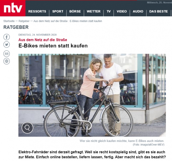 E-Bikes mieten statt kaufen