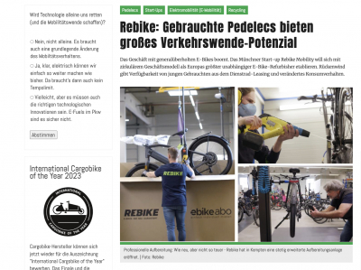 vision-mobility.de: Rebike: Gebrauchte Pedelecs bieten großes Verkehrswende-Potenzial