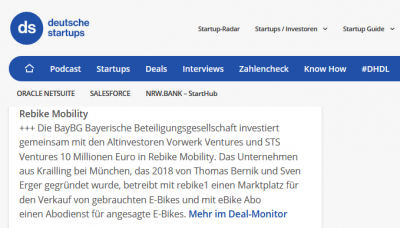 deutsche-startups.de: Die BayBG Bayerische Beteiligungsgesellschaft investiert gemeinsam mit Vorwerk Ventures und STS Ventures