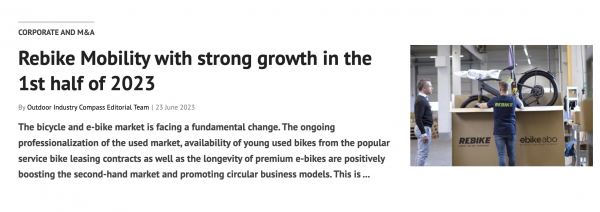 oicompass.com: Rebike Mobility with strong growth in the 1st half of 2023